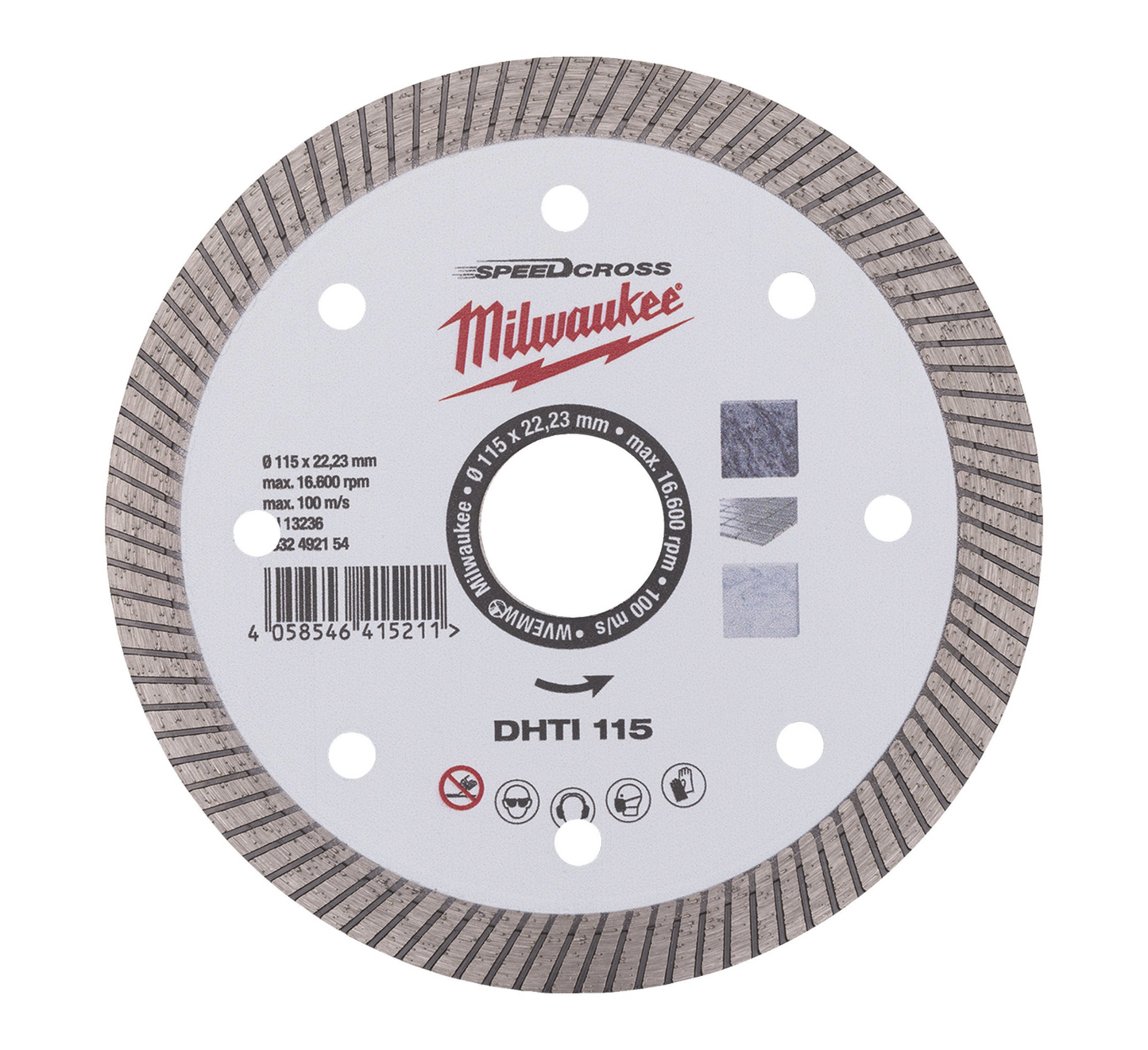 Speedcross DHTi Continuous 115mm Milwaukee diamond blade