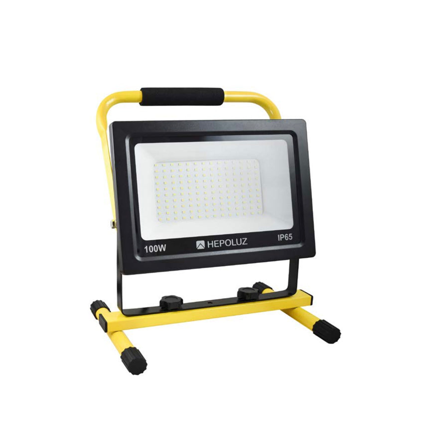 Foco proyector LED con soporte 100W 6000K Hepoluz