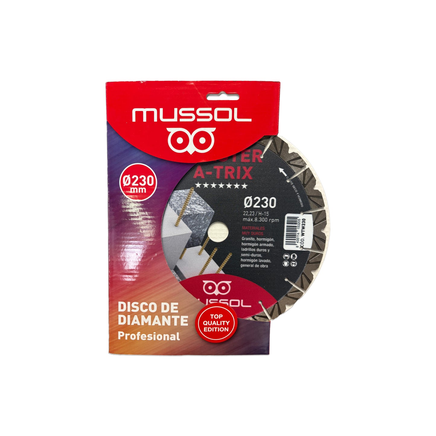 TWISTER A-TRIX 230mm Mussol diamond blade for very hard materials