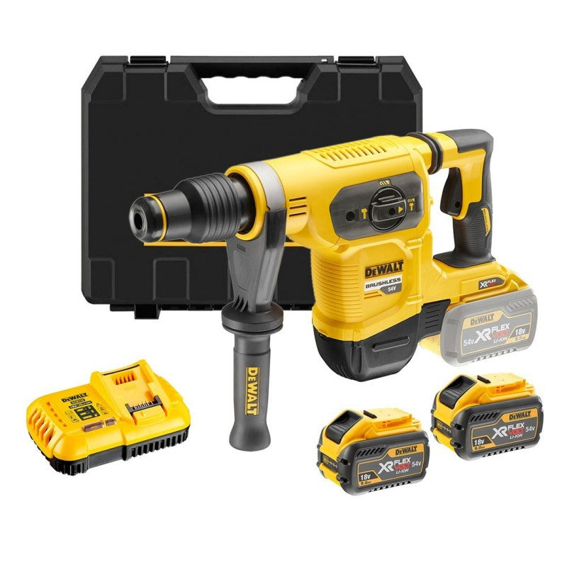 Dewalt 54V 6.1J DCH481X2 Flexvolt SDS-MAX hammer with 9Ah batteries