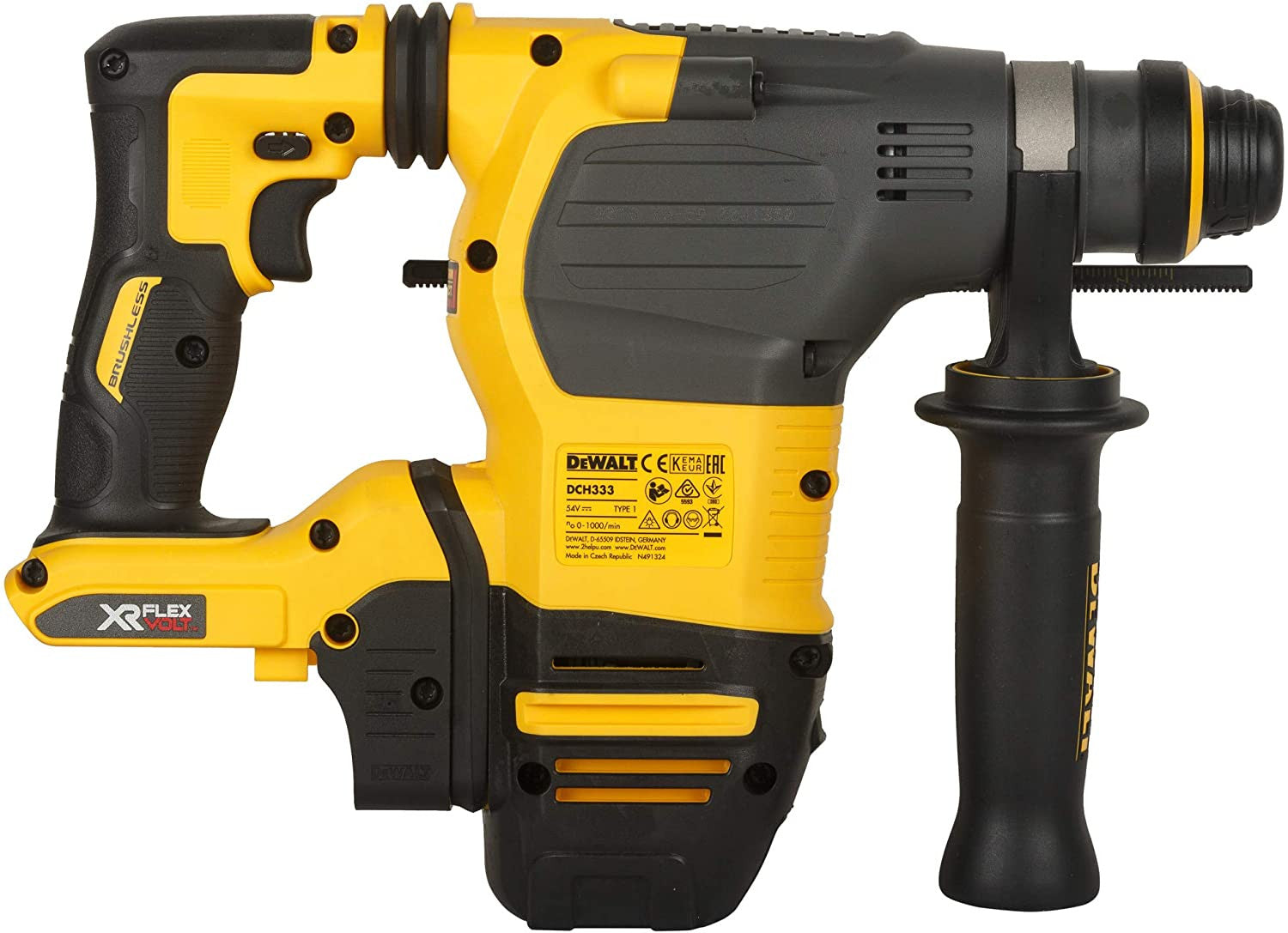 Martillo Electroneumático DCH333NT sin escobillas XR FLEXVOLT 54V SDS-Plus 3,5J Dewalt