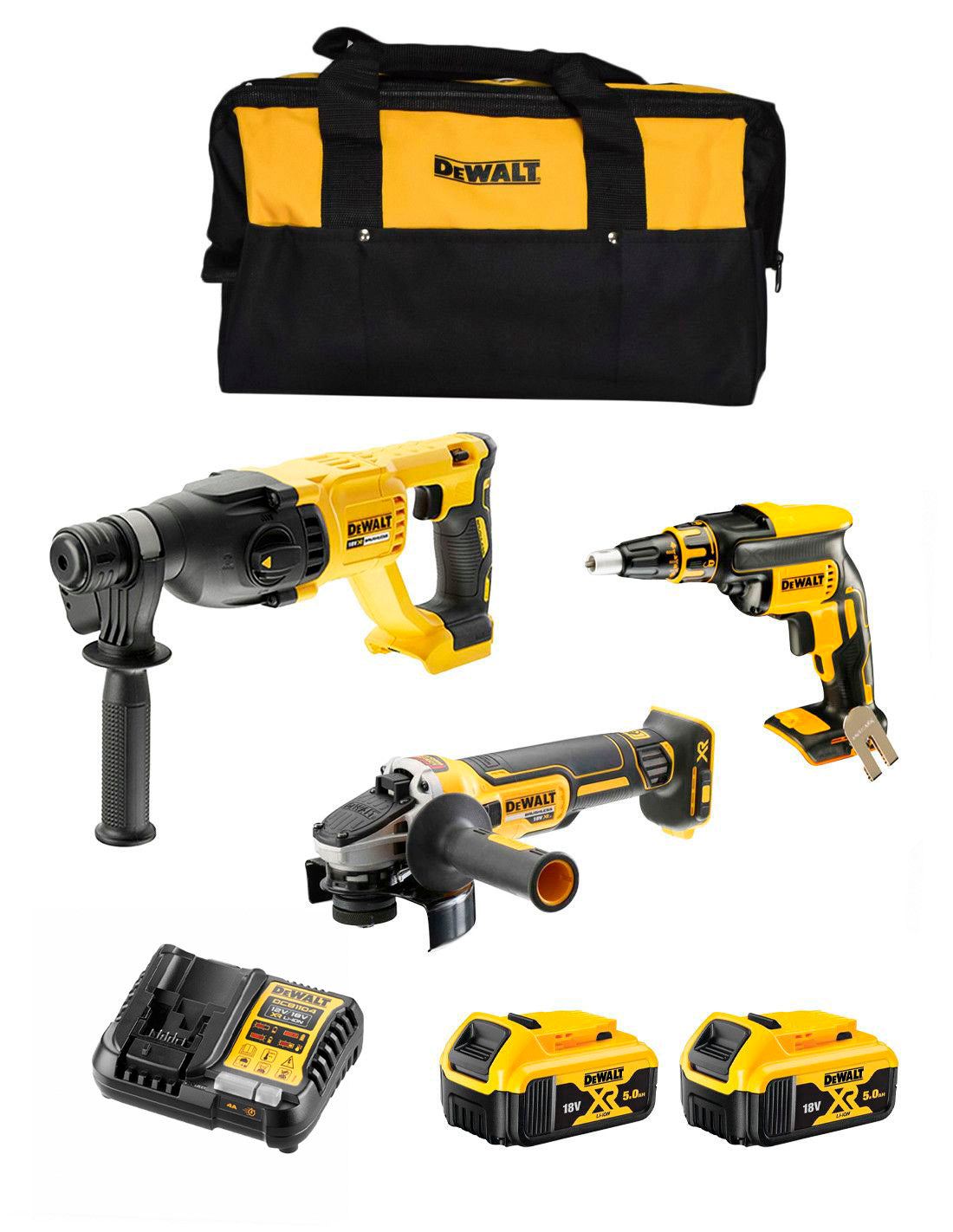 Drywall kit 3 tools + 2bat 5Ah + charger + bag Dewalt DCK304P2 XR