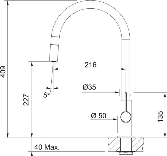 Grifo cocina Ambient Cromo Extraéble Franke FRANKE - 4