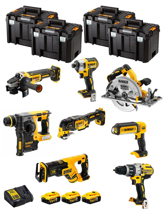 Dewalt Kit 8 tools + 3 bat 5ah + DCB115 Charger + 4xTstak VI Kit DCK867P3 