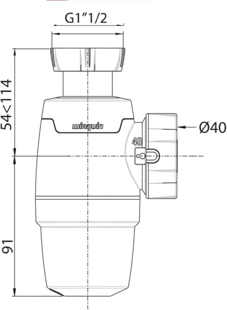 Sifón 1 seno Wirquin Neo Air D.40 30722164 WIRQUIN - 5