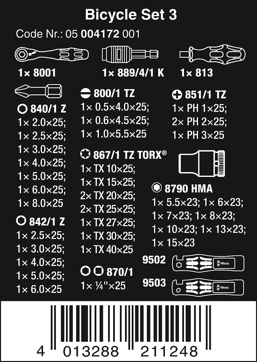 Kit Herramientas para Bicicleta 41piezas Wera Bicycle Set 3 ref.004172 WERA - 5