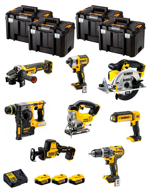 Kit Dewalt 8 herramientas + 3 bat 5ah + Cargador DCB115 + 4xTstak VI DCK891P3