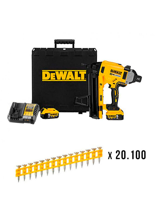 Dewalt 18V DCN890P2 Battery-Powered Concrete and Steel Nailer Combo + 20,100 20mm Nails