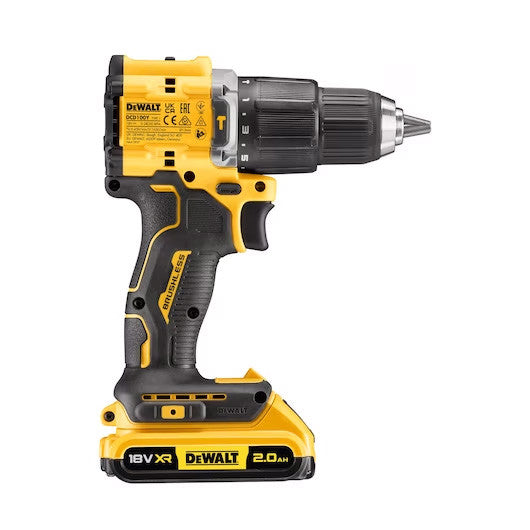 Taladro Percutor XR 18V Edición limitada 100 Años con 2bat 2Ah + Maletín Dewalt DCD100YD2T