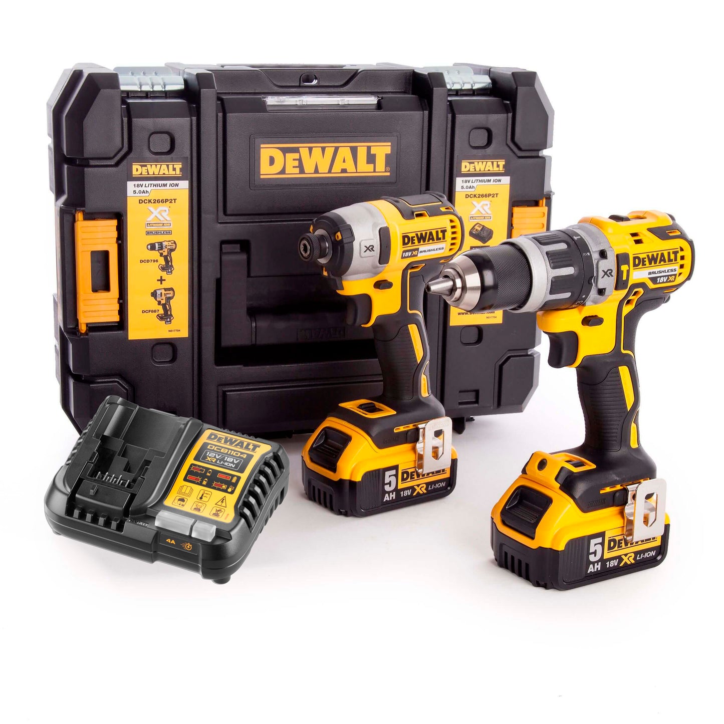 Set Hammer Drill + Impact Screwdriver 18V 2Bat 18V 5Ah XR Dewalt DCK266P2T