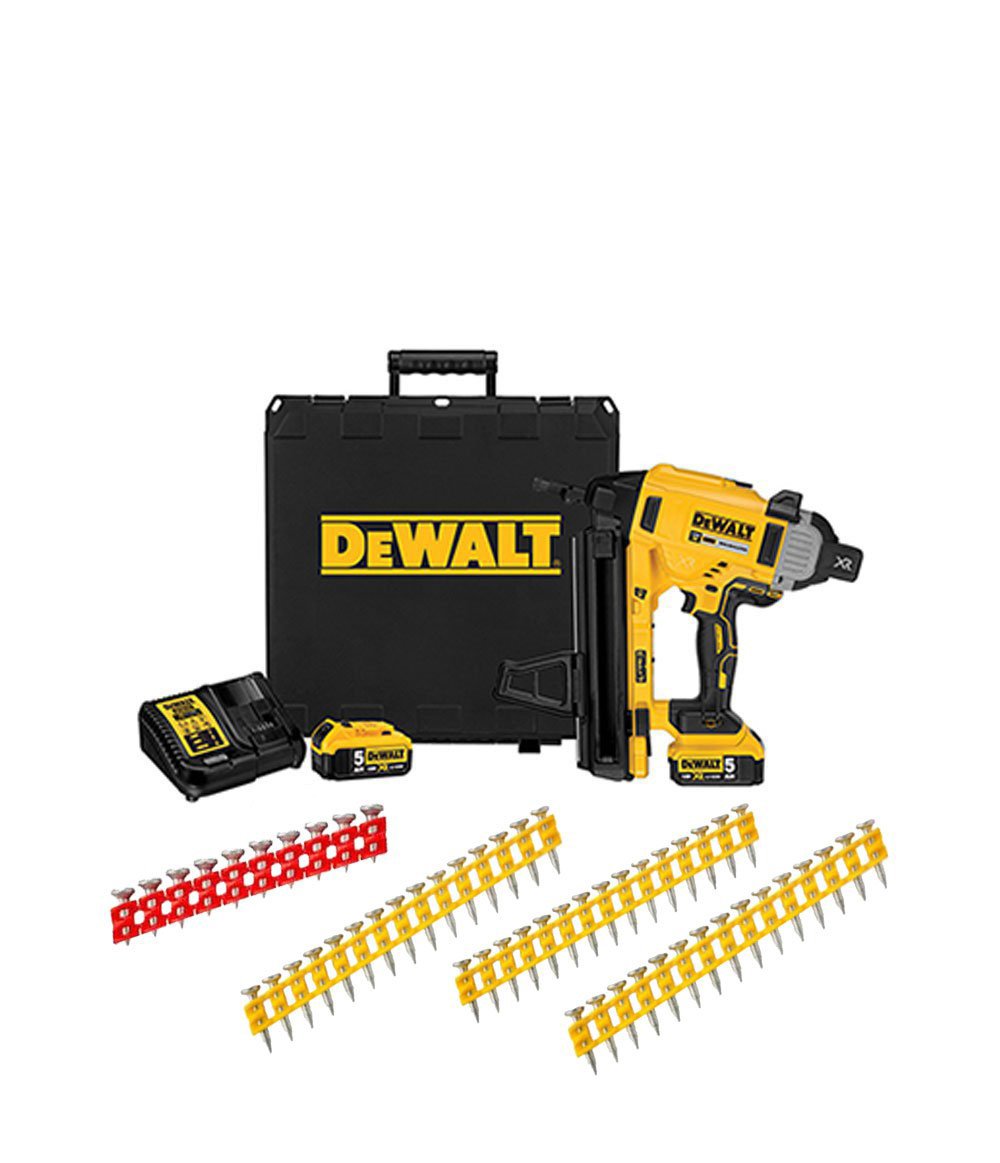 18V DCN890P2 Battery-Powered Concrete and Steel Nailer Combo + 16,080 Dewalt Nails