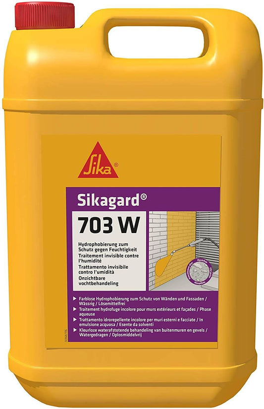 Garrafa Impregnación repelente al agua para fachadas 5kg Sika Sikagard 703 W