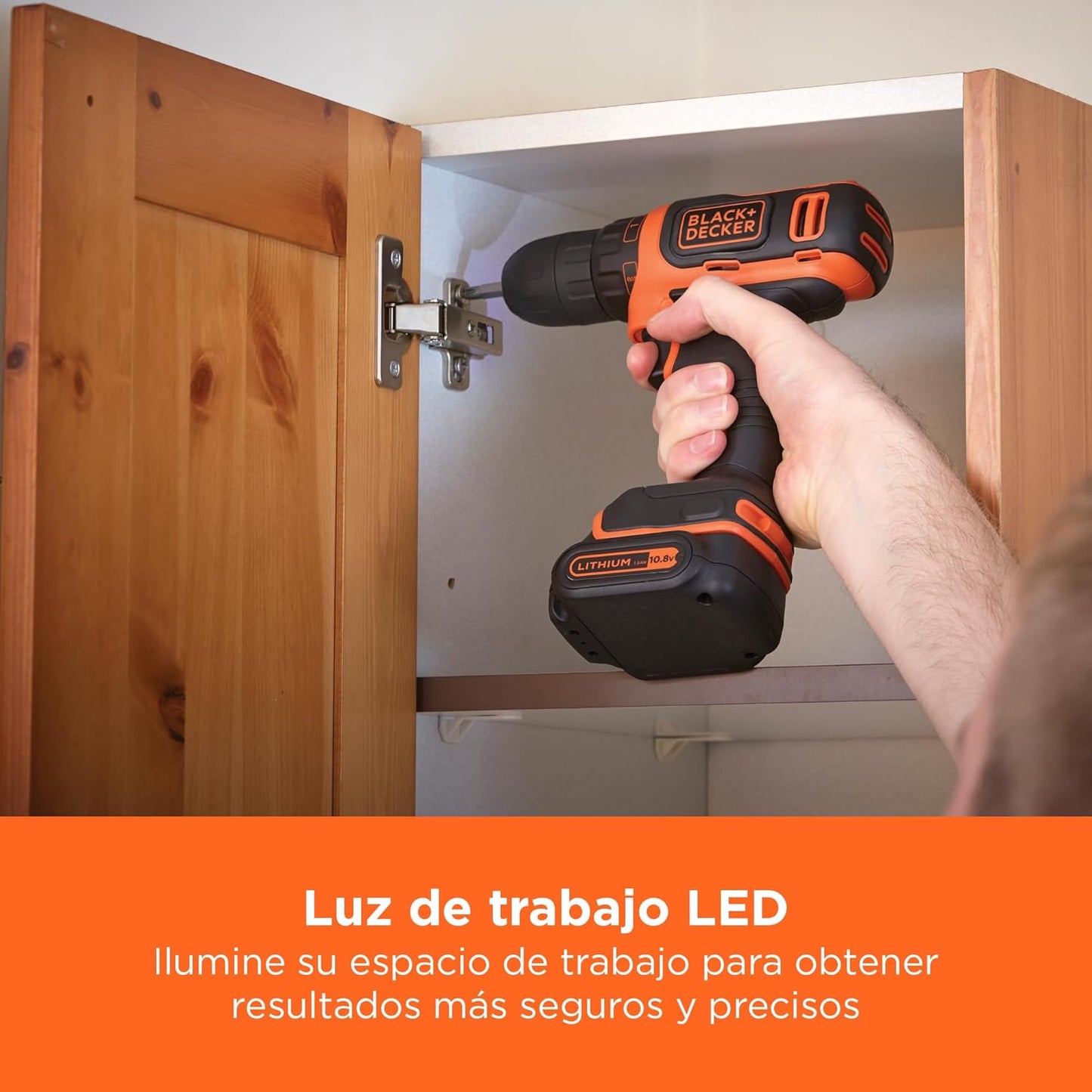 Taladro atornillador 10,8V 26Nm con batería Black+Decker BDCDD12