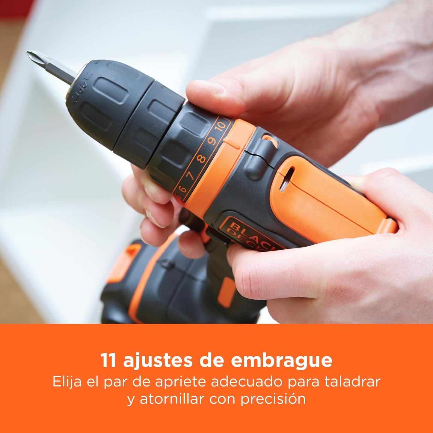Taladro atornillador 10,8V 26Nm con batería Black+Decker BDCDD12