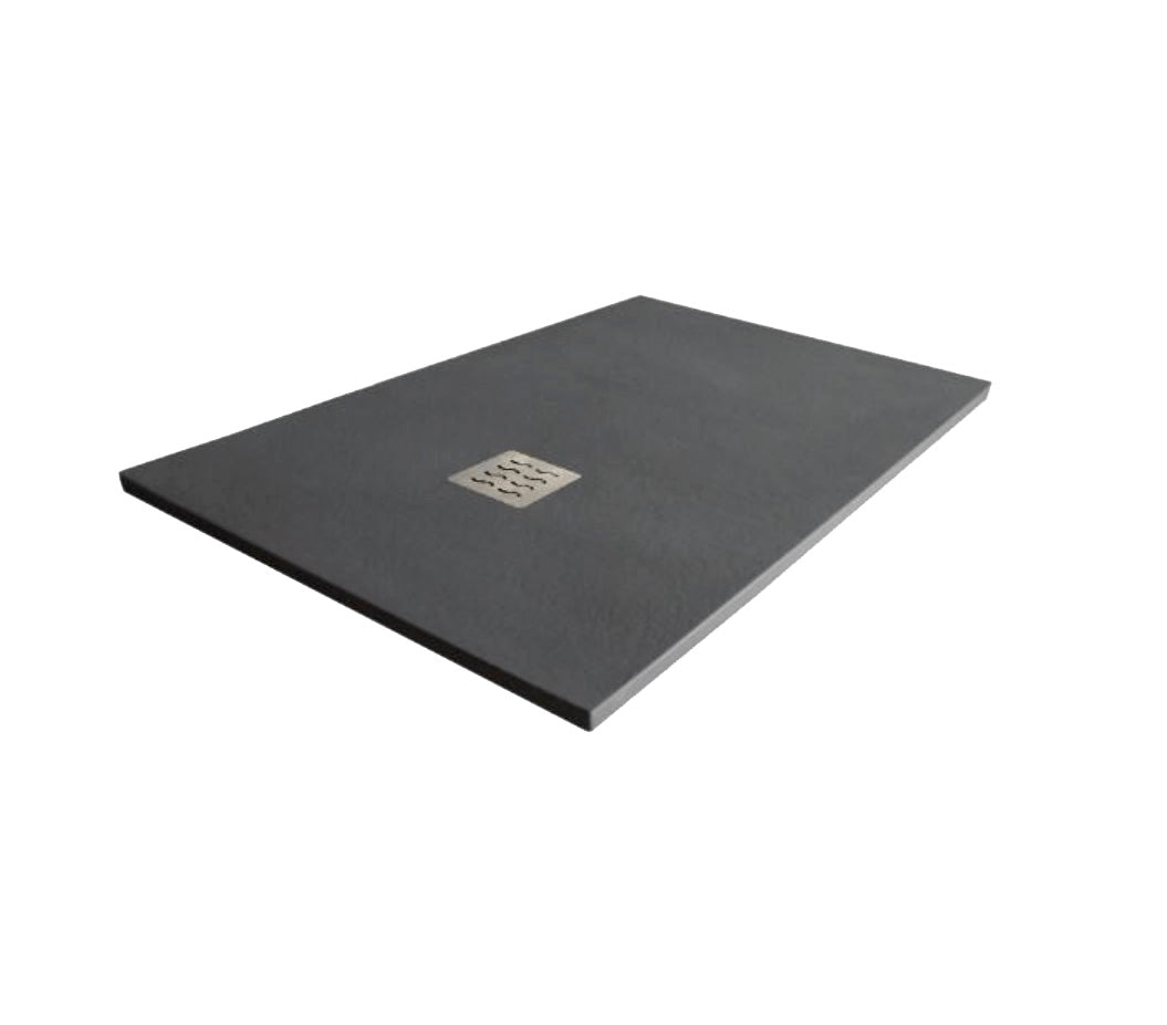 Premium shower tray with natural slate texture with drain 70x110cm