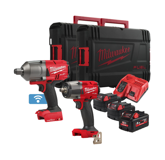 Powerpack llaves de impacto + 3 baterias 5.5Ah + Milwaukee M18 FPP2AS-553X