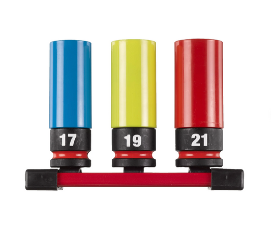 Milwaukee 3-Piece 1/2" Hex Impact Socket Set for Tires