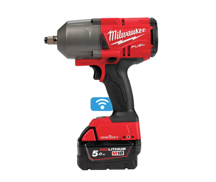 Llave de impacto M18 FUEL ONE-KEY 1/2" + 2 bat 5Ah + Cargador + Maletín Milwaukee M18 ONEFHIWF12-502X