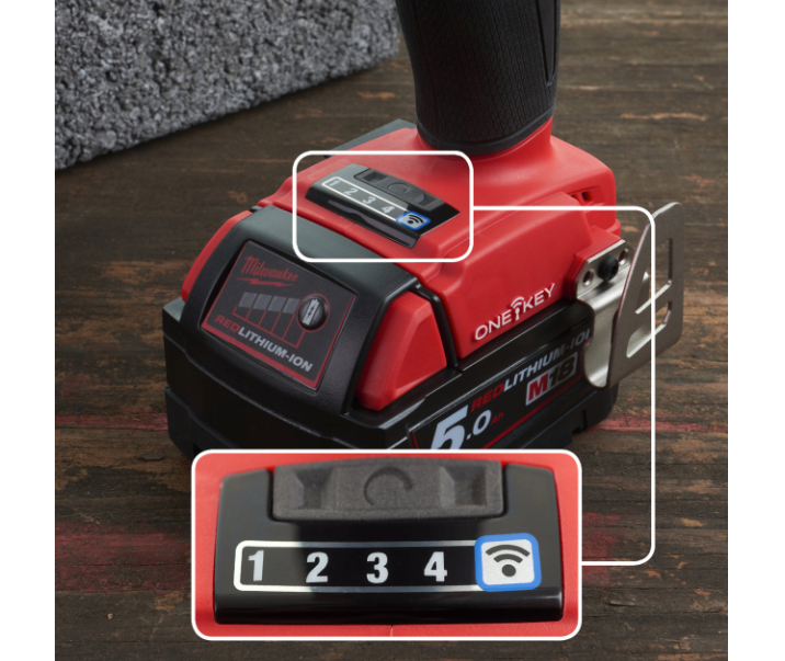 Llave de impacto M18 FUEL ONE-KEY 1/2" + 2 bat 5Ah + Cargador + Maletín Milwaukee M18 ONEFHIWF12-502X