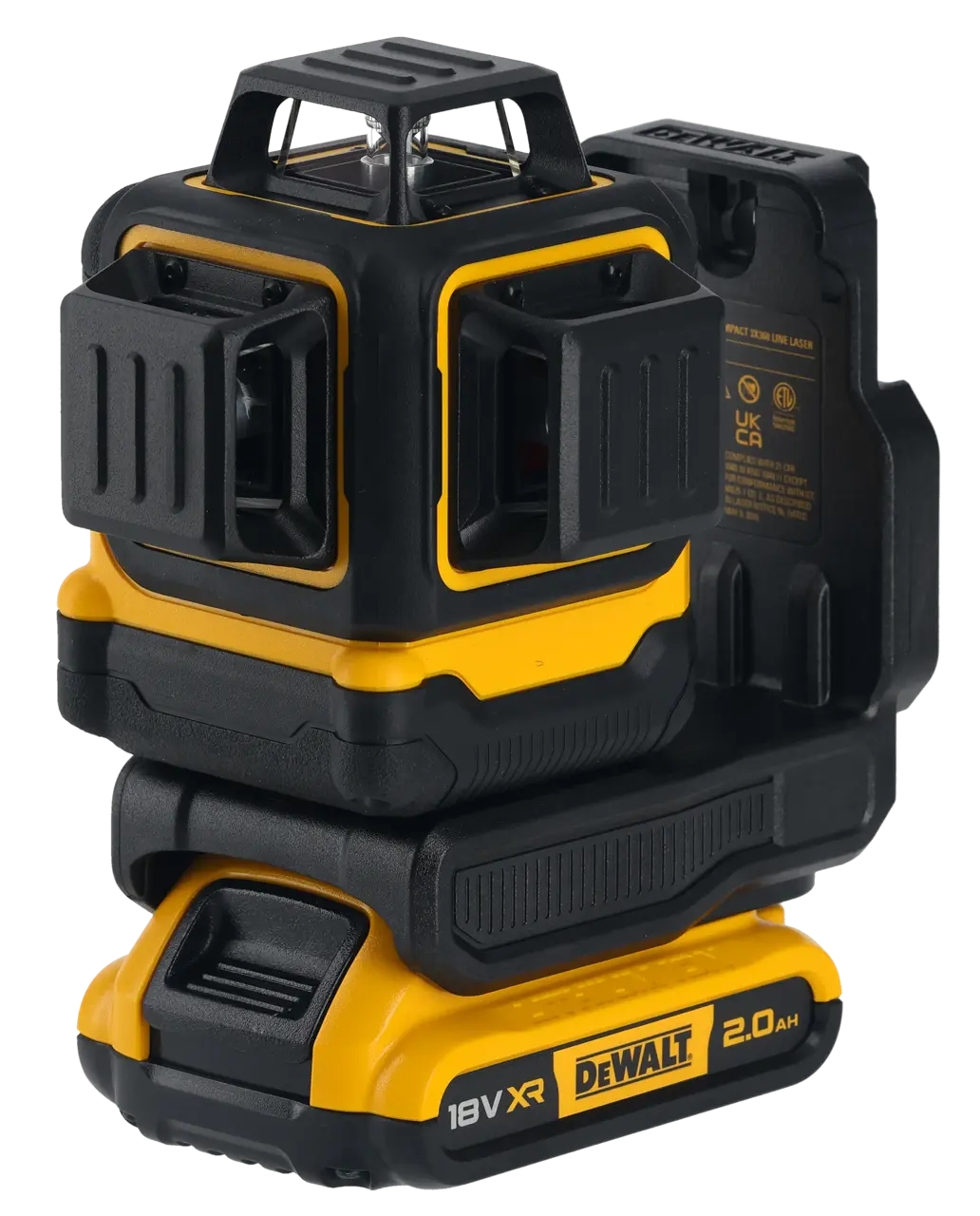 Green 3-line 360° XR 18V Laser Level Kit + XR 18V Hammer Drill + 2× 2Ah Batteries + Charger + Case Dewalt DCLE34031N