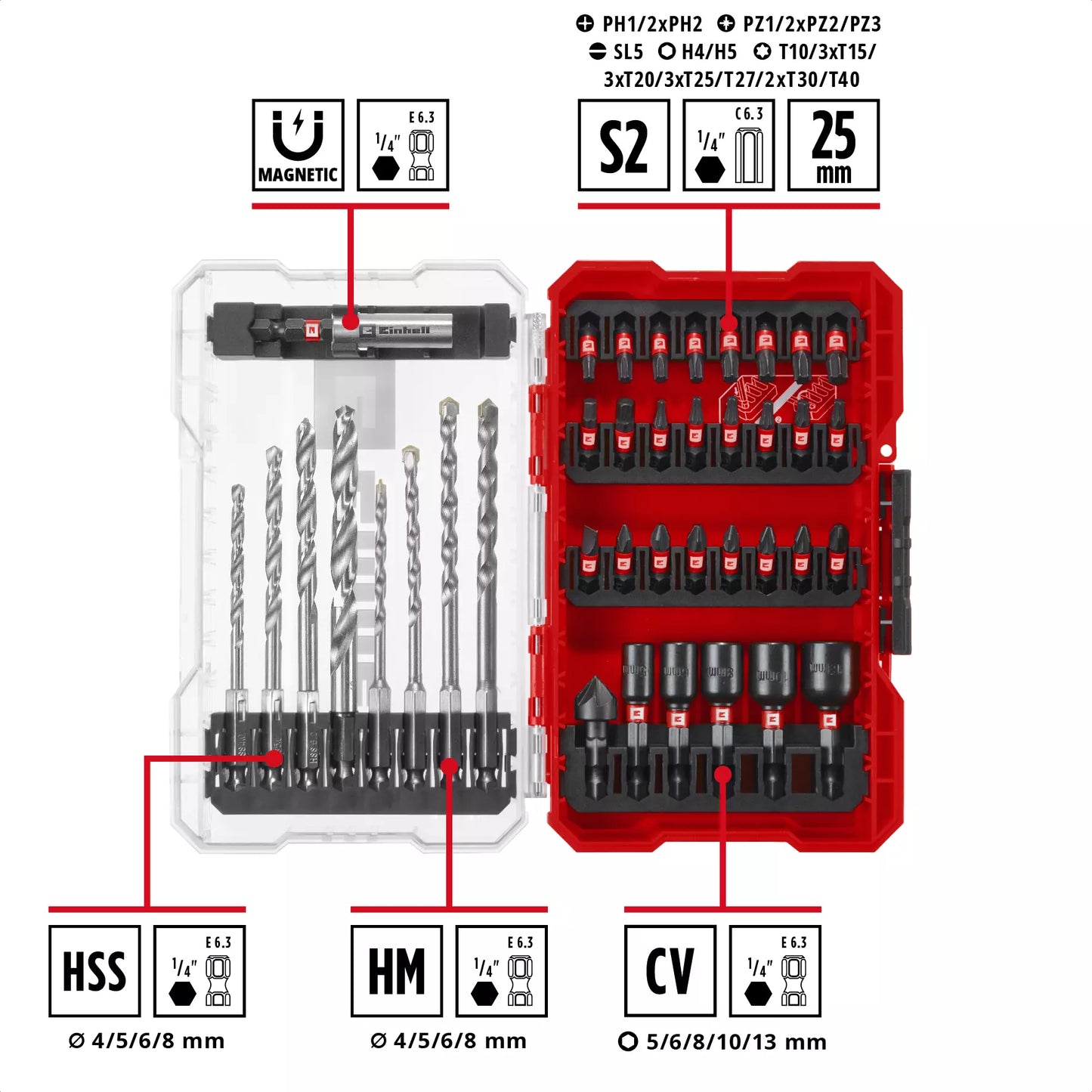 M-CASE 39-piece LS Einhell bit and drill bit set 49108763