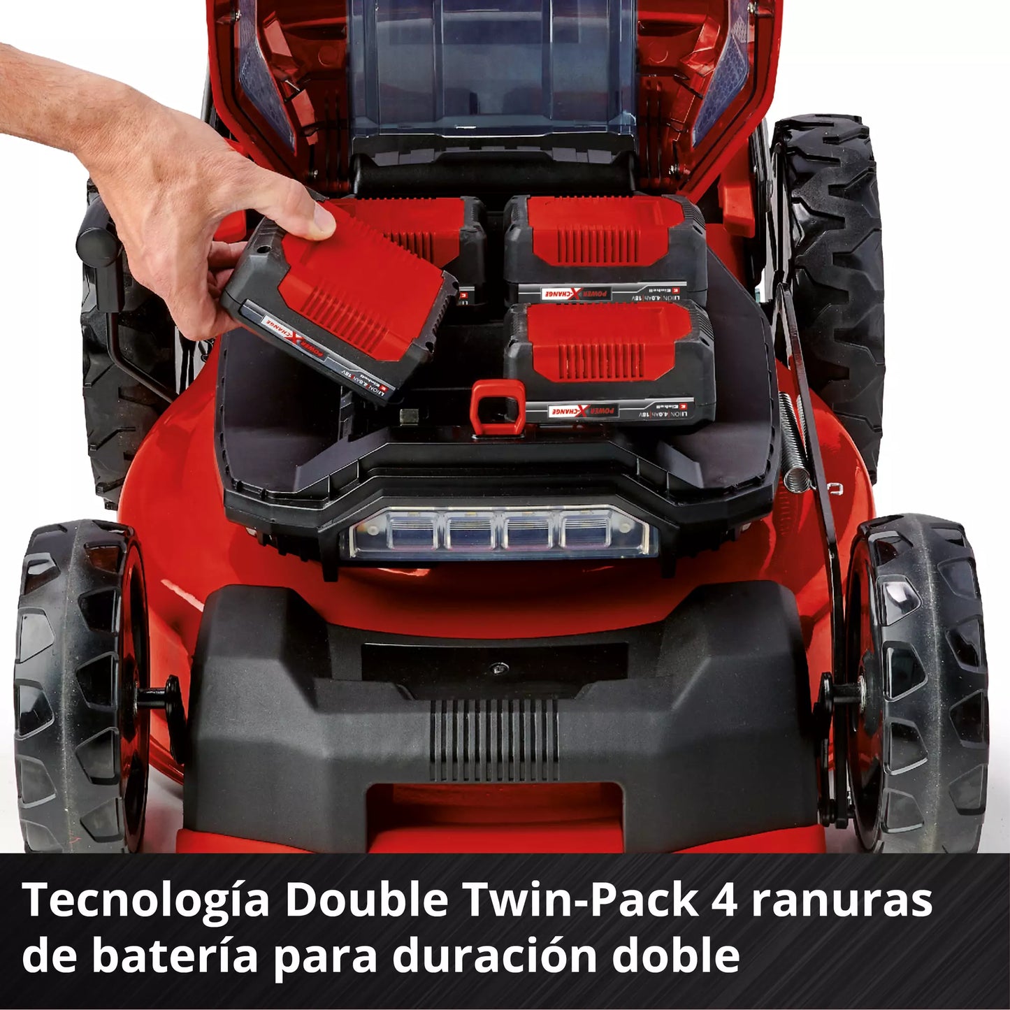 Cordless lawn mower with 4x 4.0Ah batteries + 2 dual chargers GP-CM 36/47 S Li BL Einhell