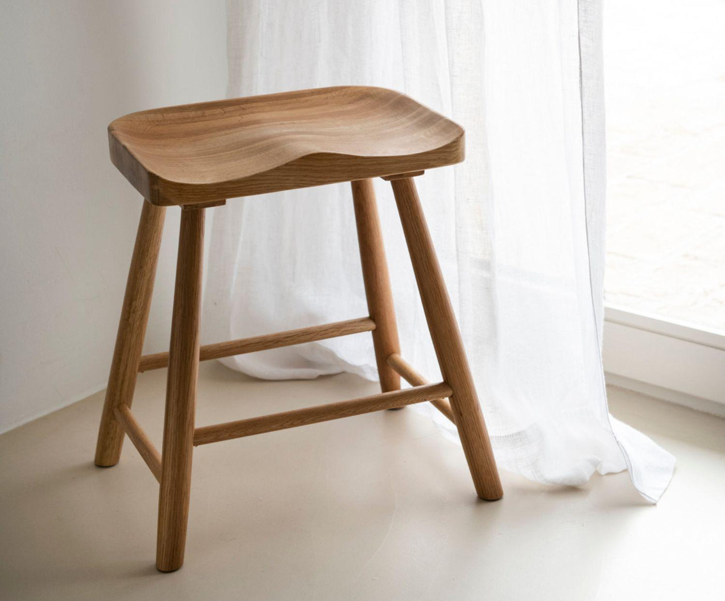 Andrea House oak wood stool