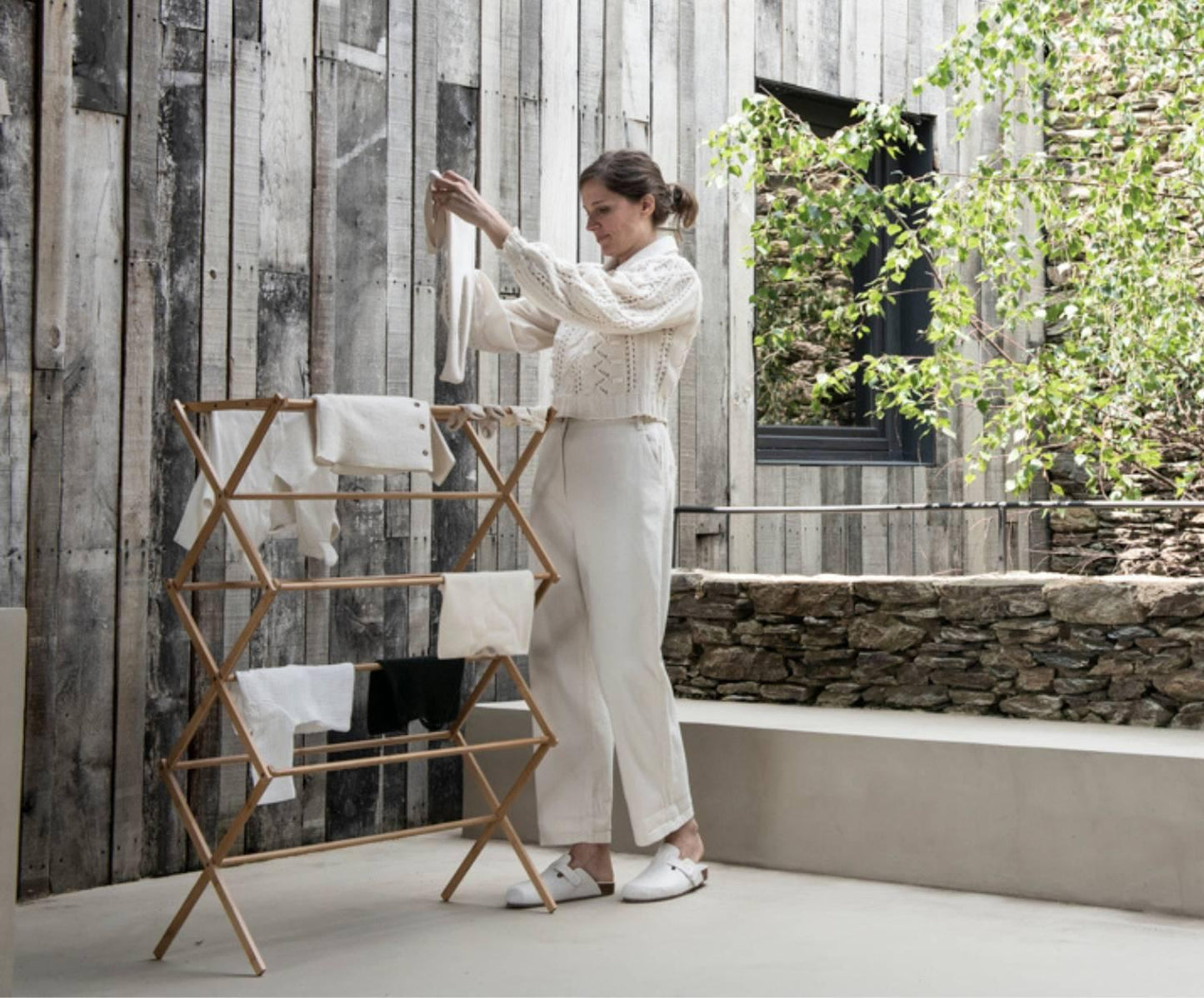 Andrea House folding bamboo clothesline