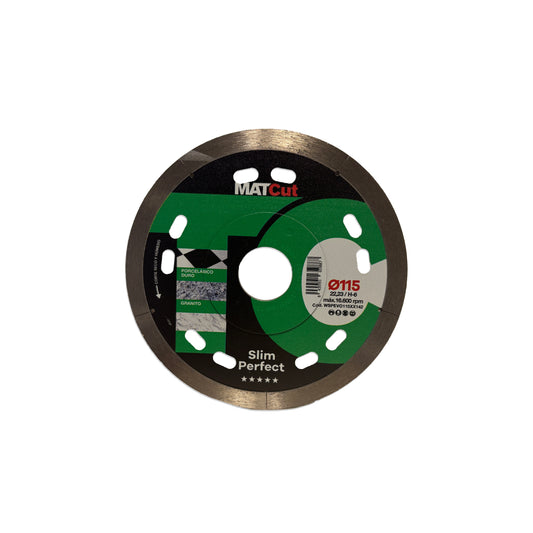 Continuous diamond blade for porcelain Slim Perfect MATcut 115mm Mussol