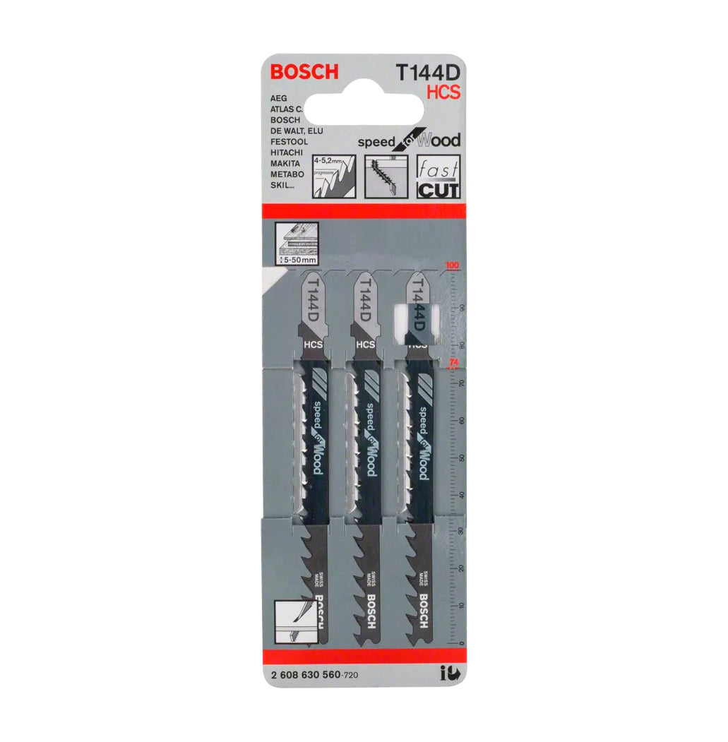 Jigsaw blade 100mm T 144 D 3pcs Bosch