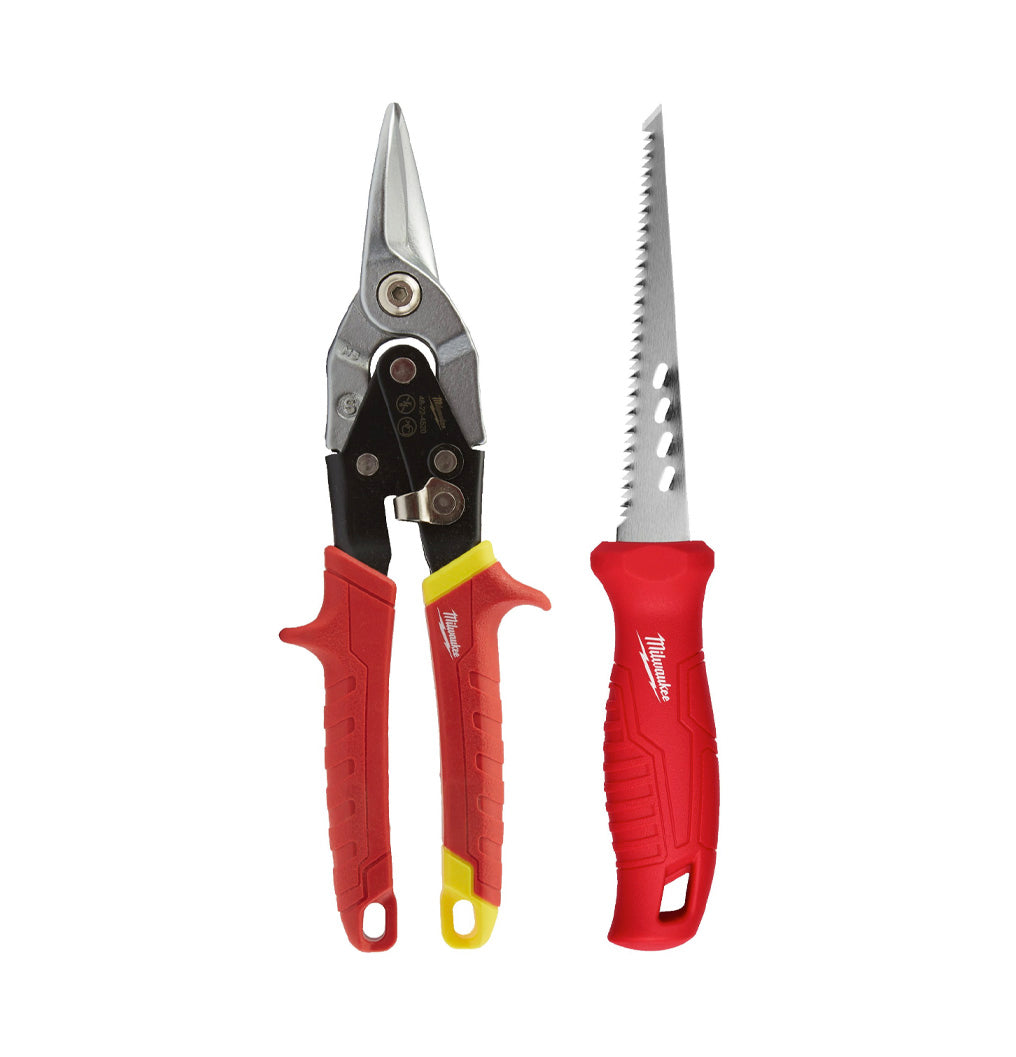 Drywall Kit with Milwaukee Sheet Metal Shears and Hacksaw