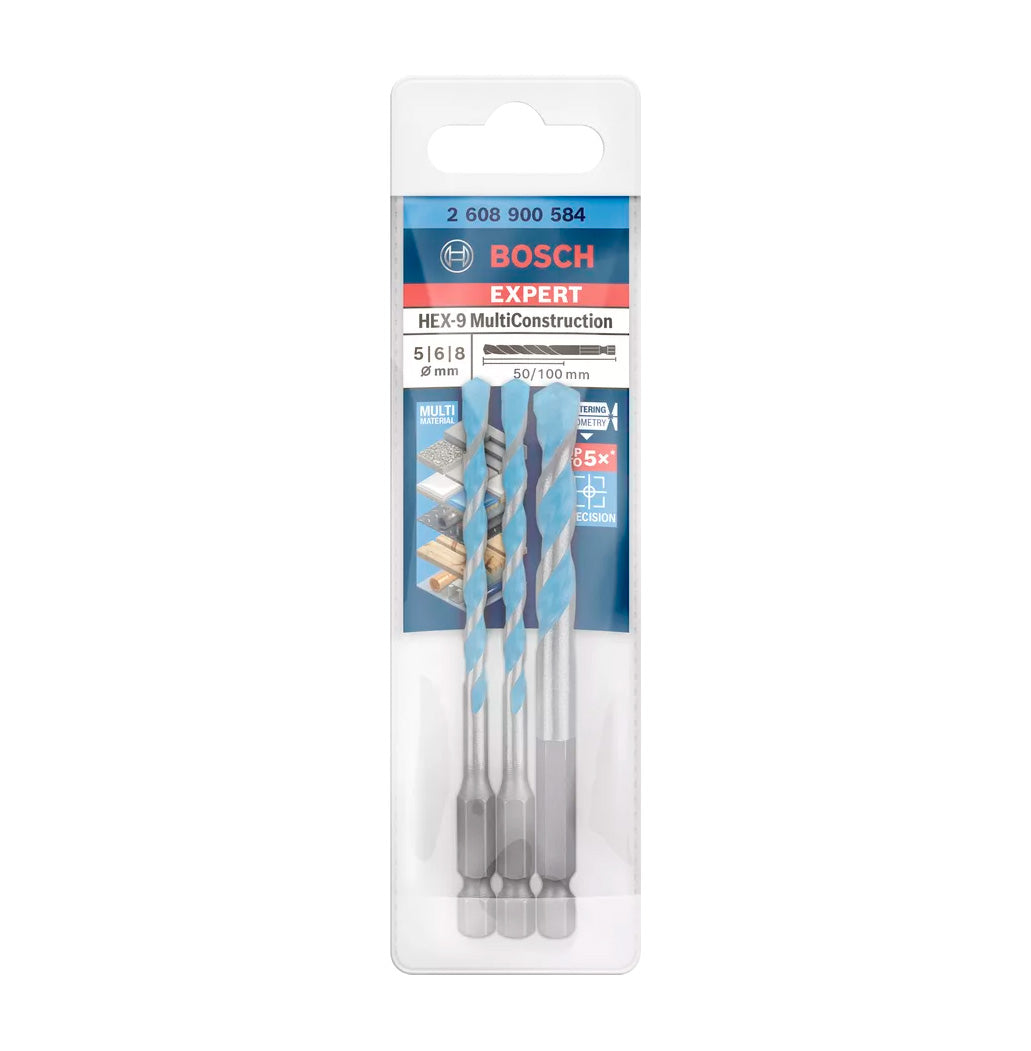 Set de 3 brocas EXPERT HEX-9 Multiconstruction 5/6/8mm Bosch