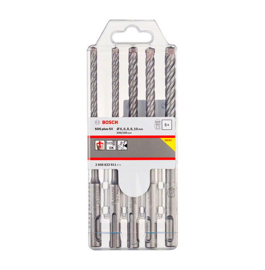 Set of 5 SDS Plus-5X 6/6/8/8/10mm Bosch drill bits